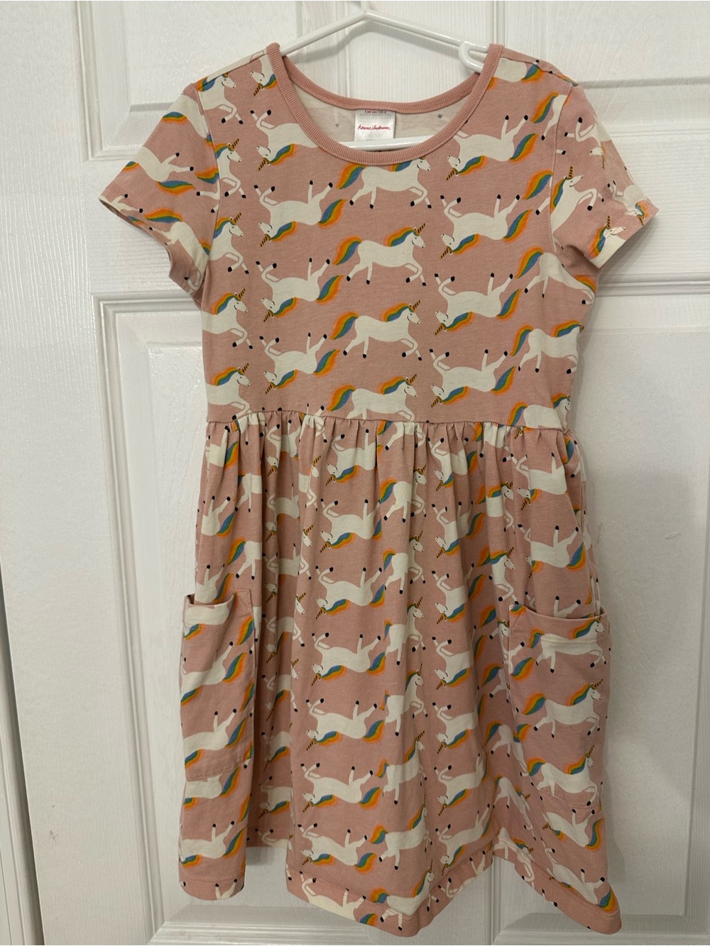 Hanna Andersson Dusty Pink Unicorn Pocket Dress